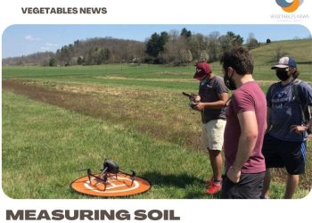 Measuring soil moisture levels for research project uses drones